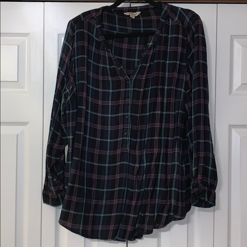 Lucky Brand Plaid Blouse